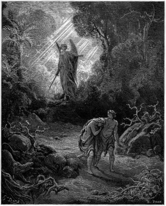 גוסטב דורה: גירוש אדם וחוה מגן עדן (1865)